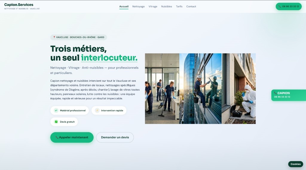 Aperçu du site Capion Nettoyage
