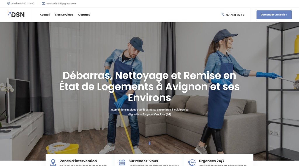 Aperçu du site DSN Nettoyage 84