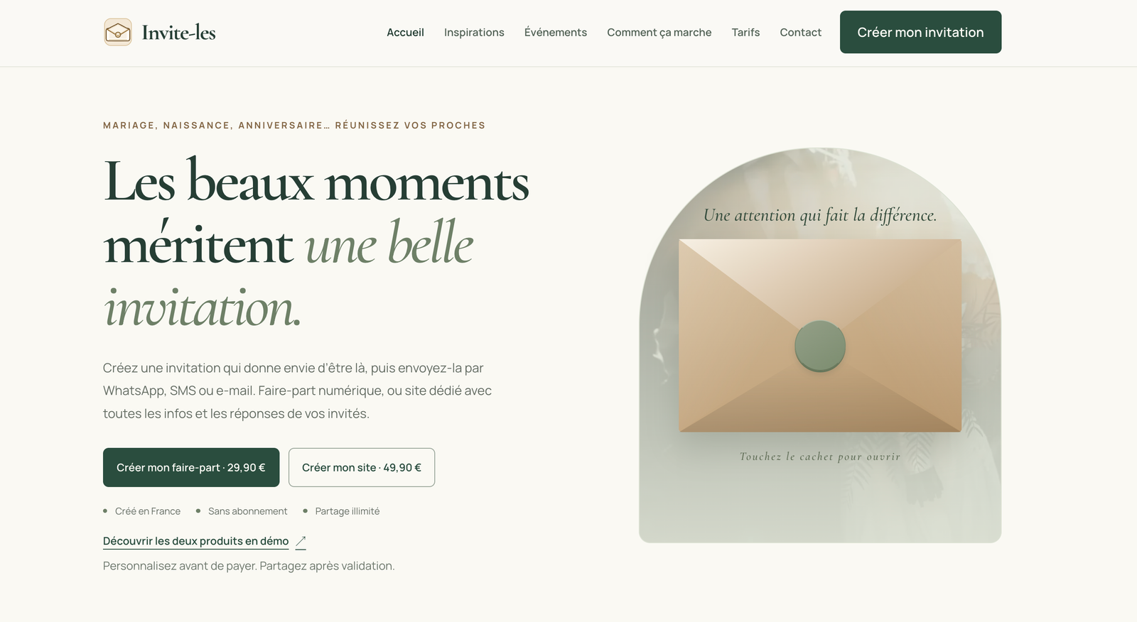 Aperçu du site Invite-les